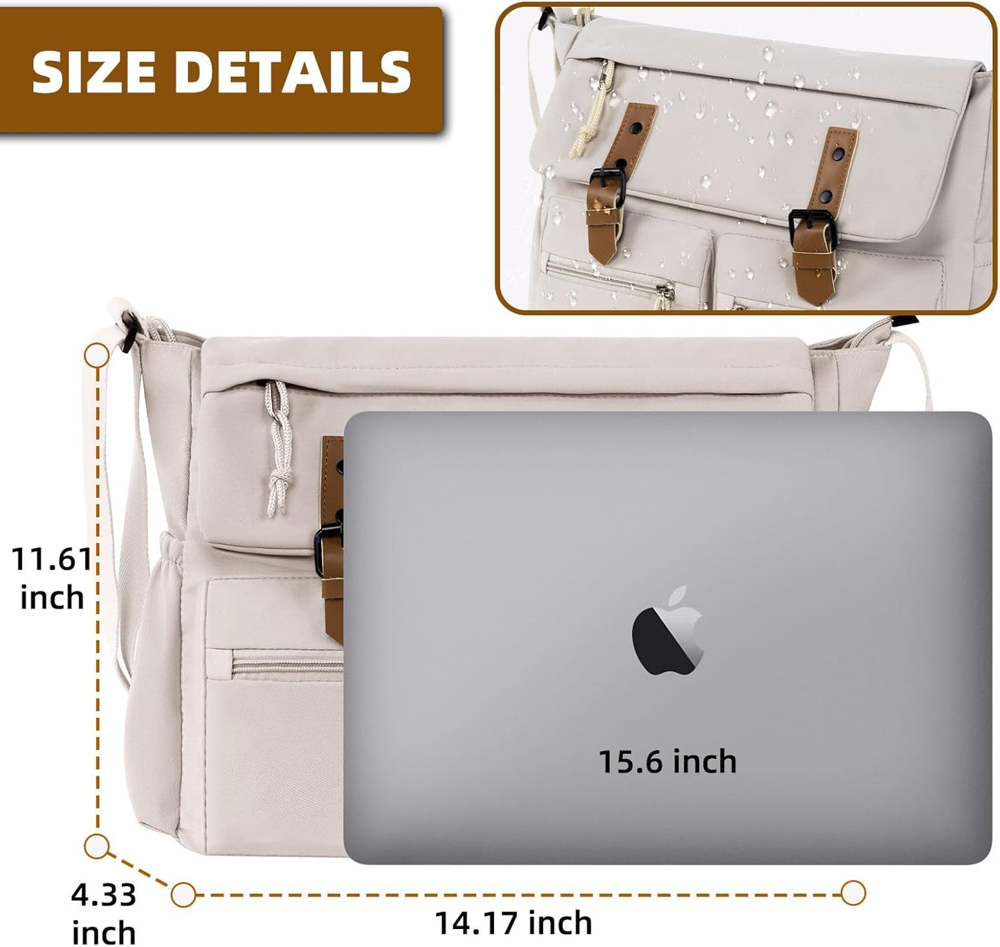 Travel Messenger Bag for Women Men: Durable Canvas Crossbody Handbag with Adjustable Strap Lightweight Laptop Purse