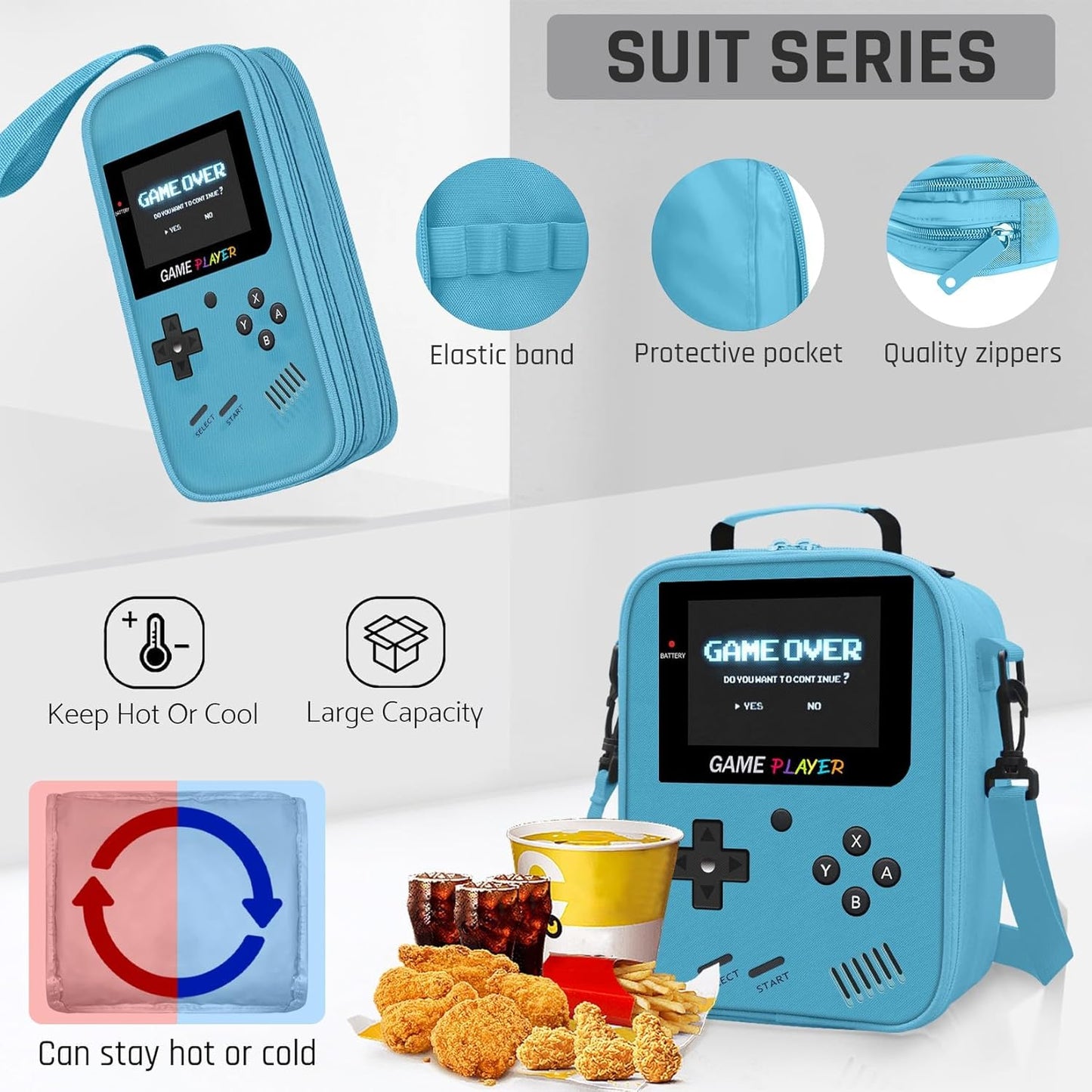 School Backpack for Boys,3pcs Gamer Boys Backpack with Lunch Box Set for Kids Children Teens Elementary Middle School,17" Large Capacity Student Bookbag & Multifunctional Video Game Travel Bag