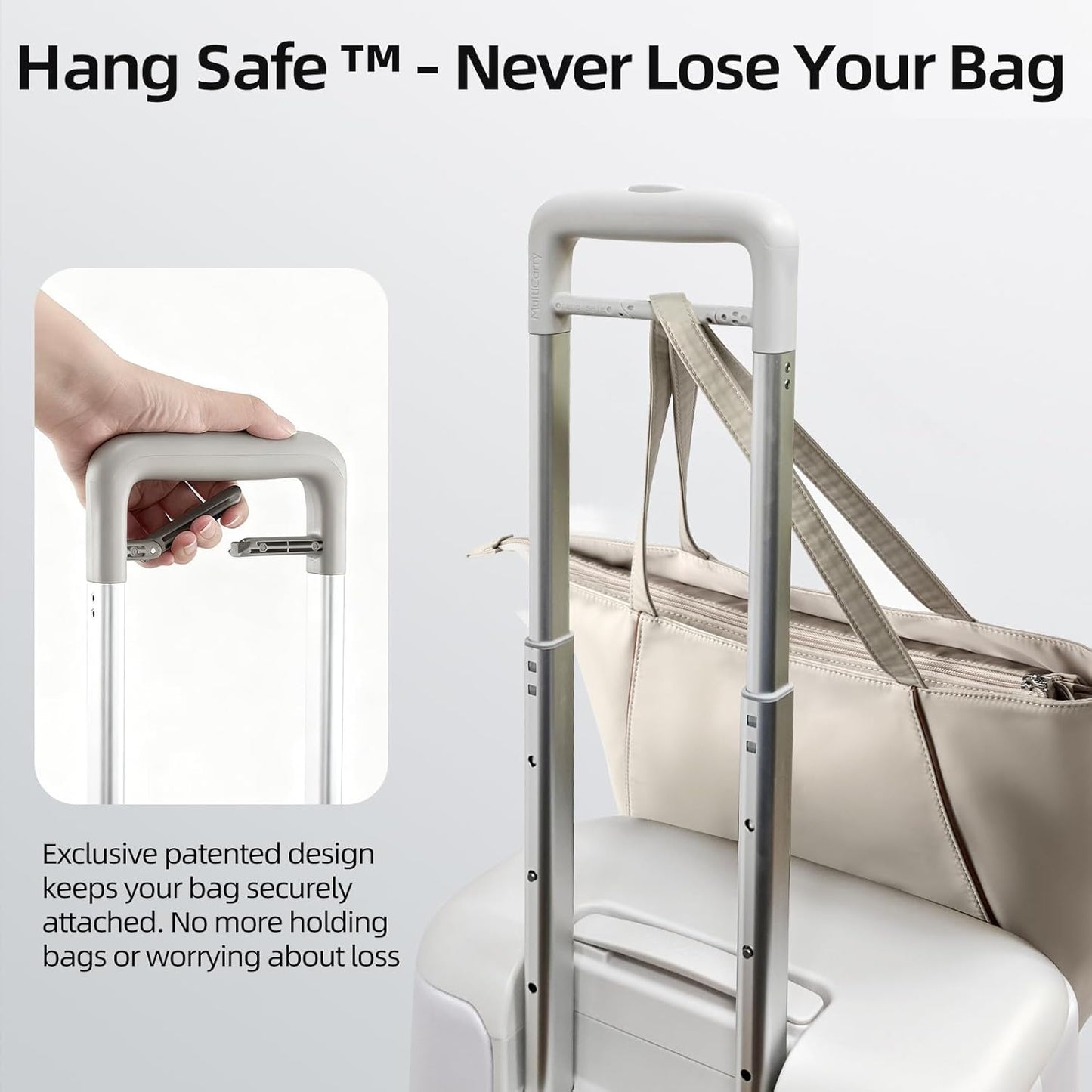 Hang Safe Carry On Luggage,PC Hard Shell Zipperless Bussiness Suitcases,21.3''x15''x9''Airline