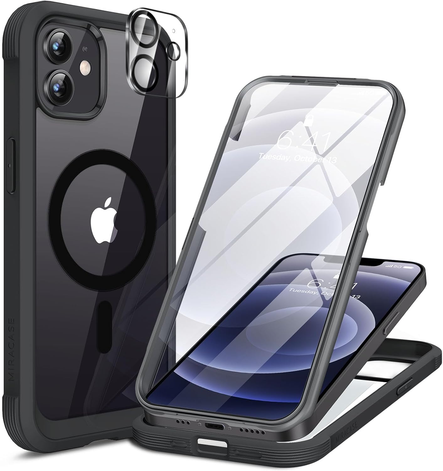Miracase Magnetic for iPhone 12/12 Pro Case 6.1 inch, (Compatible with MagSafe) Upgrade Full-Body