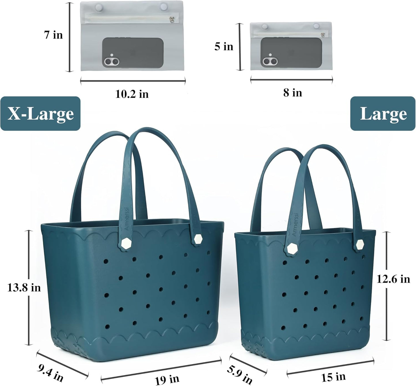 Rubber Beach Bag Waterproof Durable Tote Bag for Beach Sports Pool Modern Rubber Tote
