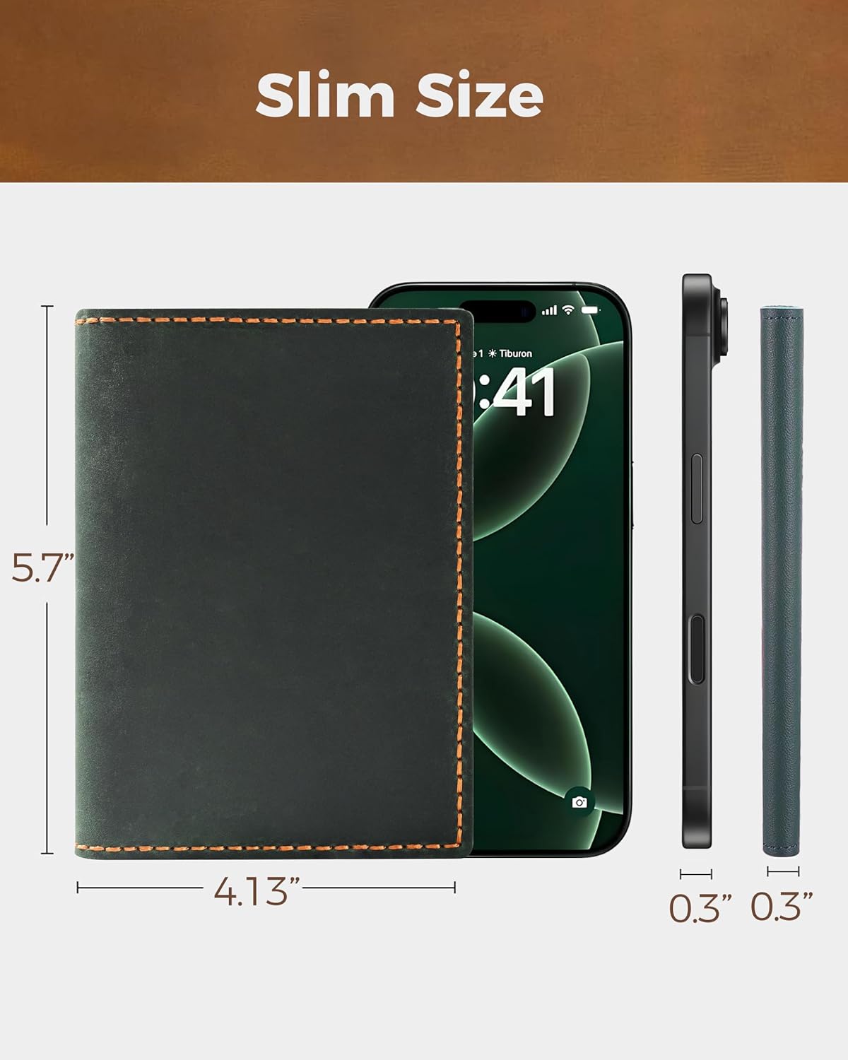 Passport Holder for Travel, Airtag Genuine Leather Passport Holder, Passport Cover Wallet Case for Women Men, Travel Essentials Gift, Green