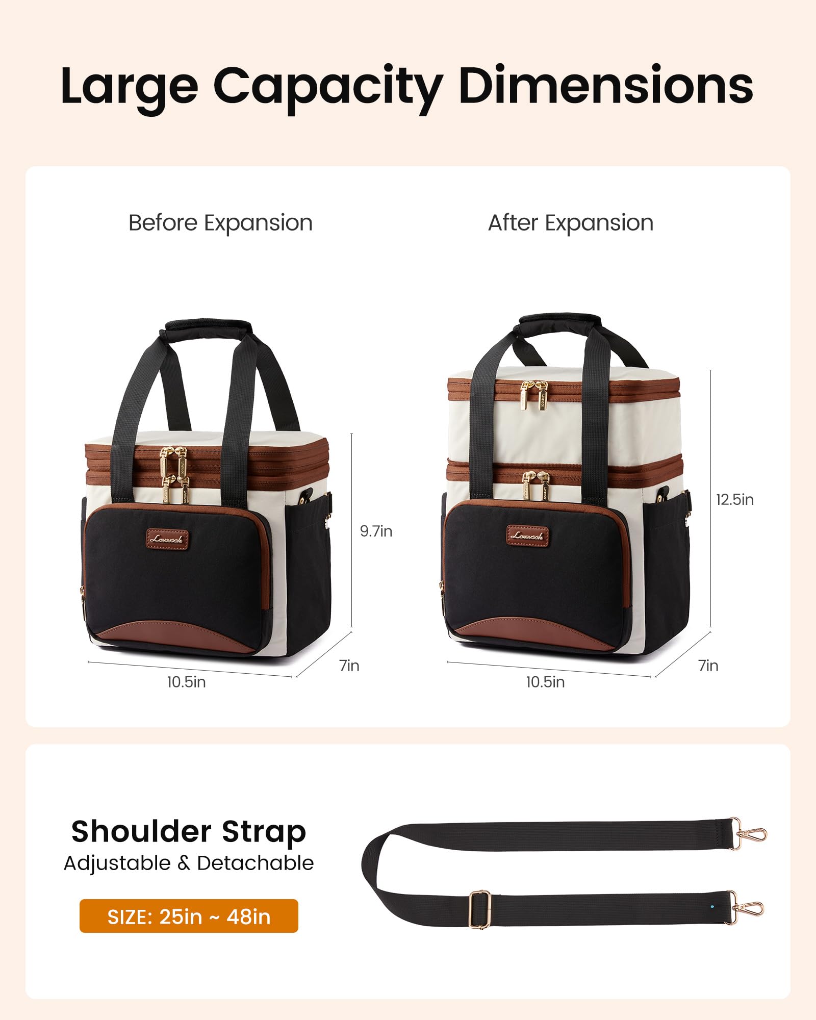 LOVEVOOK Insulated Lunch Box for Women,Large Adult Lunch Cooler Bag Men