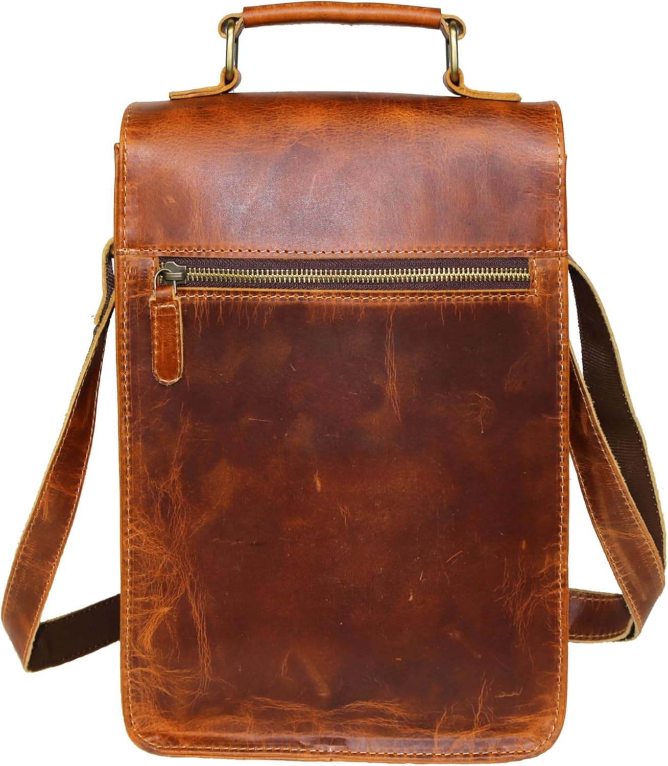 jaald Genuine Leather Messenger Bag Vintage Laptop Crossbody Bag Satchel Man Purse Shoulder Bag for
