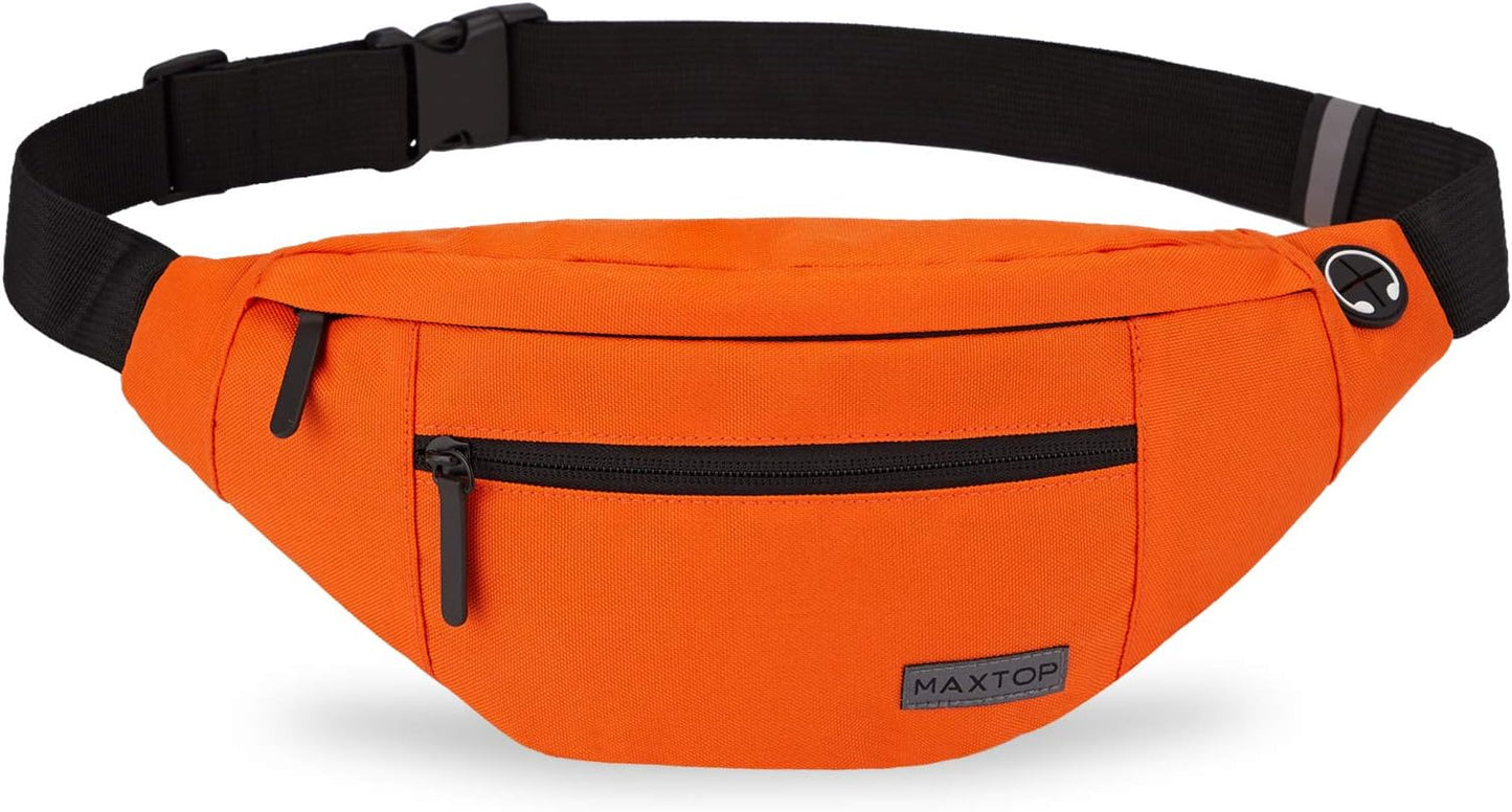 MAXTOP Large Crossbody Fanny Pack with 4-Zipper Pockets,Gifts for Enjoy Sports Festival Workout