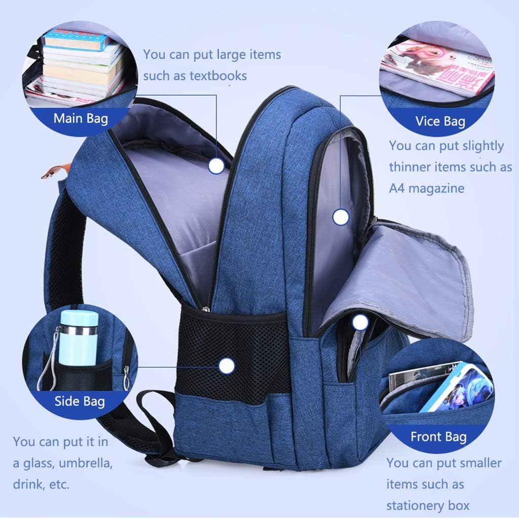 HOPYOCK-Kids Backpacks for Boys and Girls,Multi-Pocket Elementary and Middle School Backpack with