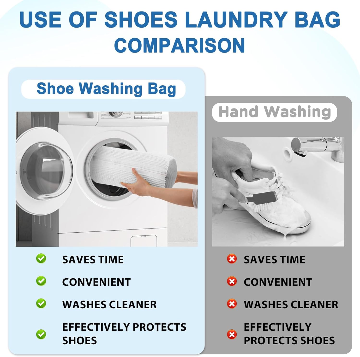 Shoe Washing Machine Bag,Shoe Laundry Bags for Sneakers, Reusable Shoe Cleaning Bag for All Shoe