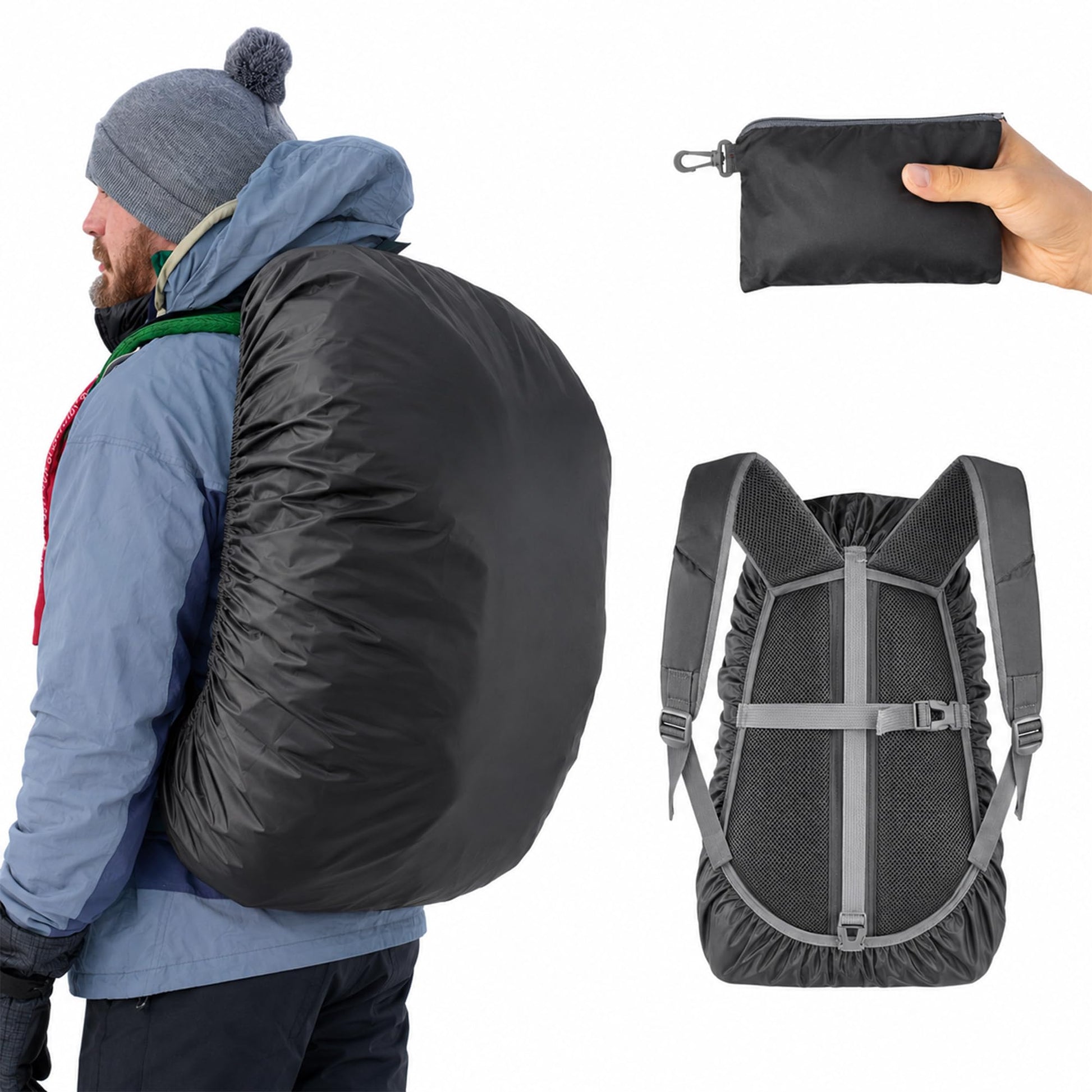 Frelaxy Waterproof Backpack Rain Cover, Pack Covers for Hiking, Travel