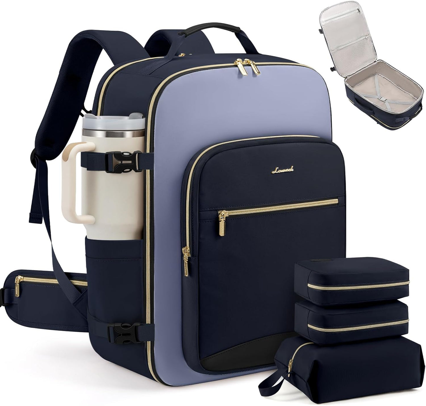 LOVEVOOK 56L Travel Backpack for Women & Men, Airline Approved Carry On Luggage with 3 Packing