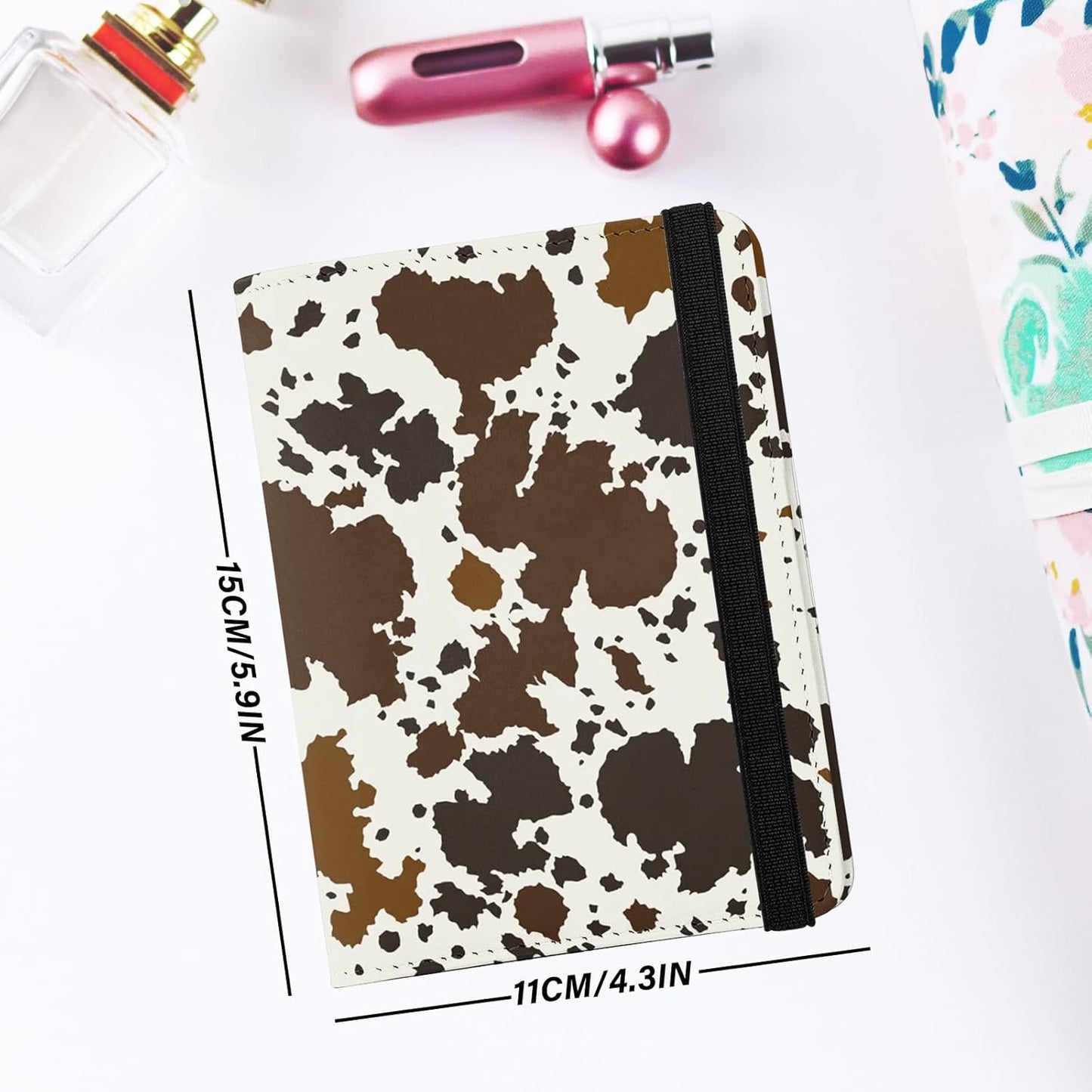 Cute Passport Holder and Holder Combo Passport Cover with Compatible Wallet Credit Card Protector RFID Blocking Women Men (Brown Cowhide)
