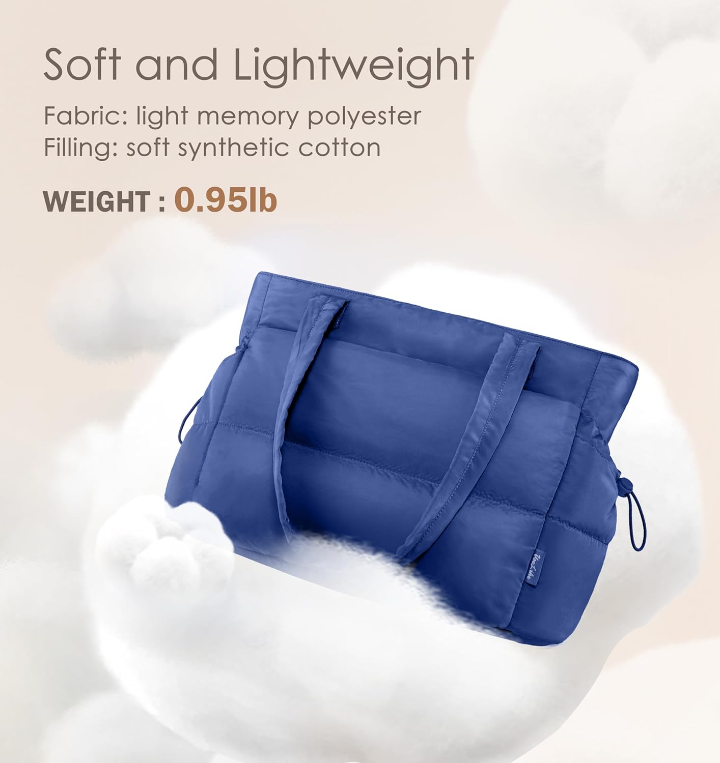 Tote Bag for Women Puffy Work Bags for Women with Zipper Lightweight Quilted Puffer Tote Bag for Travel, Teacher, Nurse