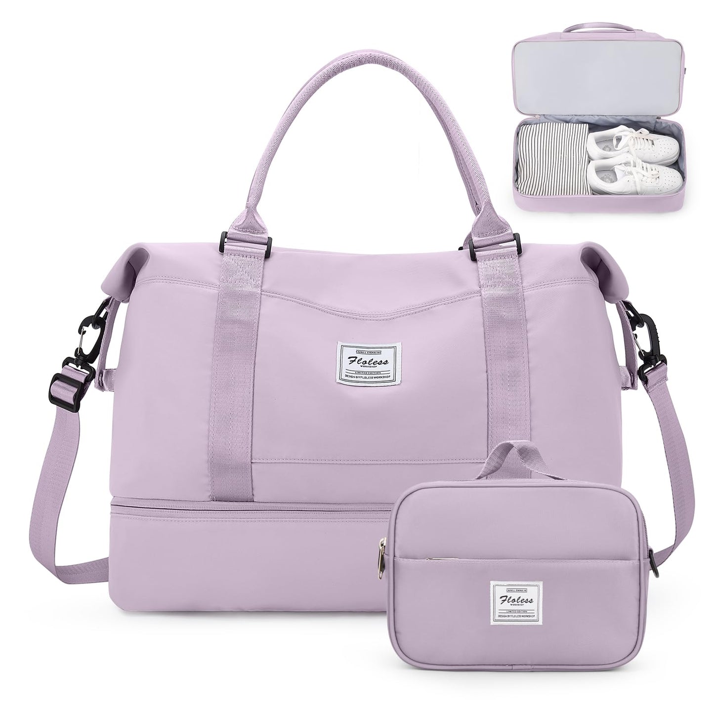 Weekender Bags for Women, Personal Item Travel Bag with Shoes Compartment