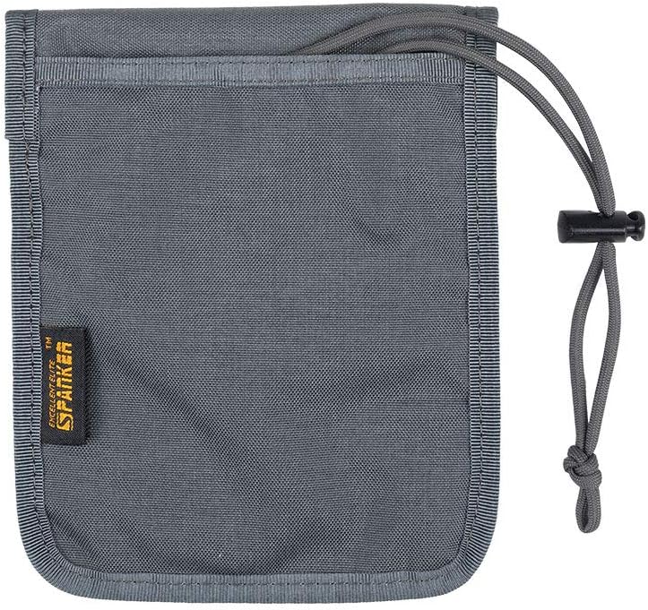 EXCELLENT ELITE SPANKER Passport Holder Neck Pouch RFID Nylon Blocking Travel Neck Wallet ID Card Organizer Pouch with Neck Lanyard(Grey)