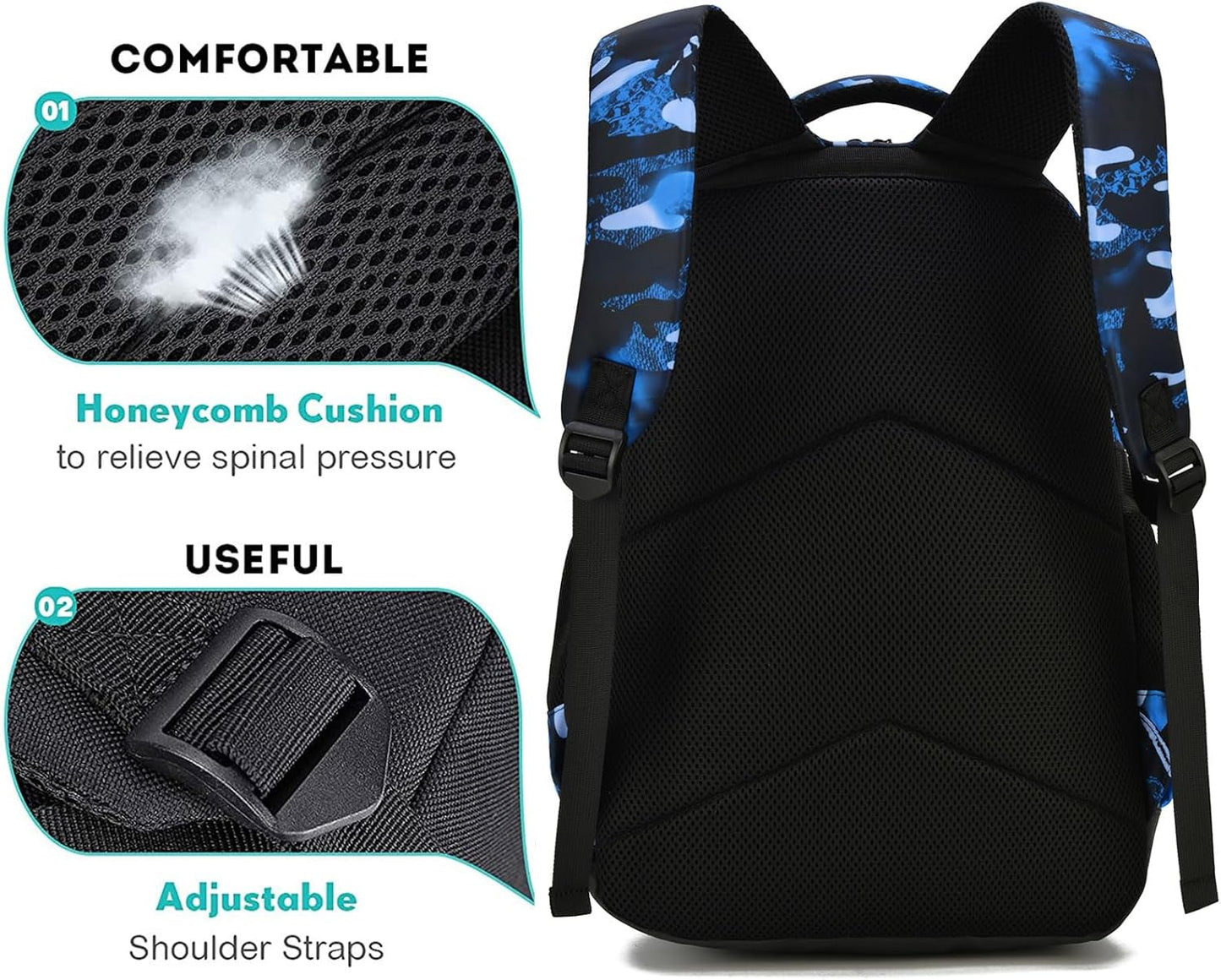 School Backpack for Boys, Waterproof Laptop Backpack with USB Charging Port, Anime Cartoon Luminous Backpack Lightweight Kids Bookbag for Teen Boys