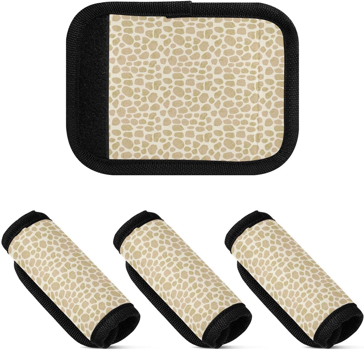 Brown Giraffe Skin Print 4 Pack Luggage Handle Wraps Covers for Suitcase Identifiers Bag Tags