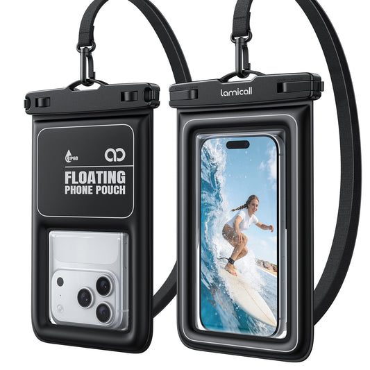 Lamicall IP68 Floating Waterproof Phone Pouch, 2 Pack Waterproof Phone Case