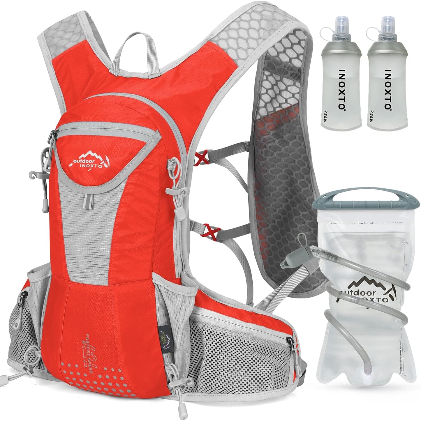 Hydration Pack Backpack, Lightweight Water Backpack with 2L Leakproof Hydration Bladder Daypack for Men Women,Running Hydration Vest for Outdoor Trail