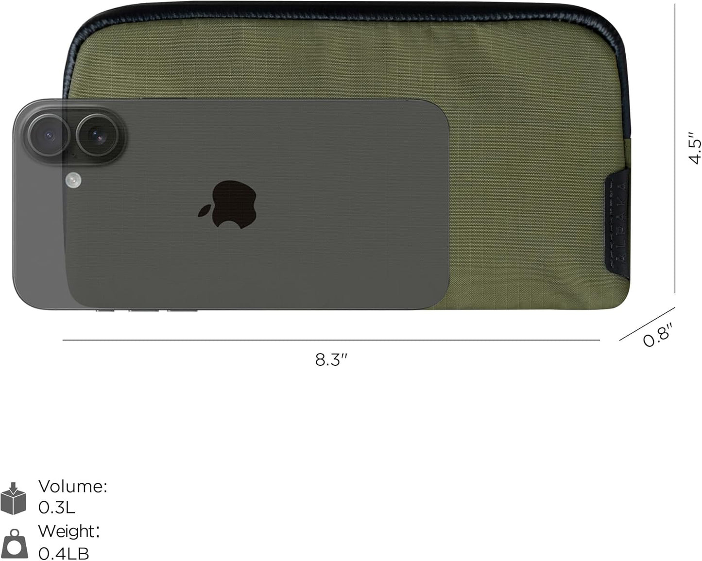 ALPAKA Flight Pouch - Compact Travel Bag (0.3L), Fits Phone and Passport, Travel Purse for Men, YKK Zipper Main Compartment