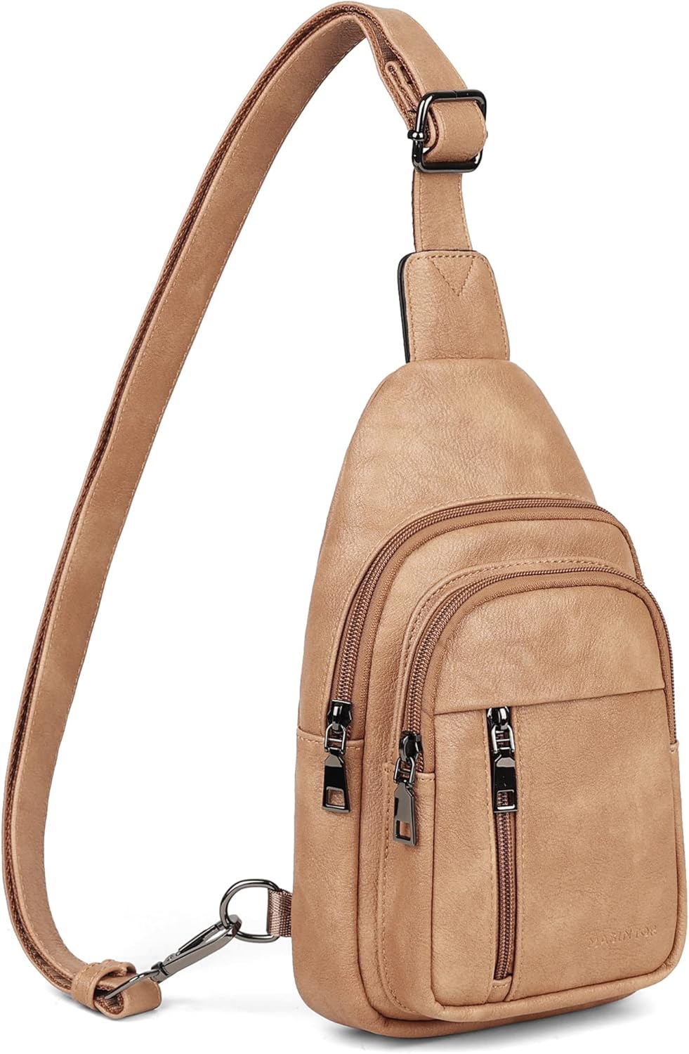 MASINTOR Sling Bag for Women - Crossbody Bags Fanny Pack with Vegan Leather - Adjustable Sling Backack for Travel