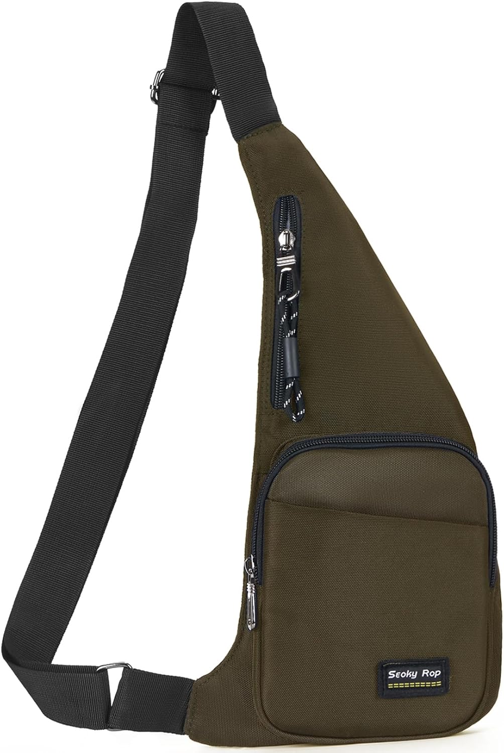 Seoky Rop Sling Bag for Men Women Slim Personal Purse Pocket Small Anti-Thief Crossbody Chest Bag for Travel Hiking Army Green