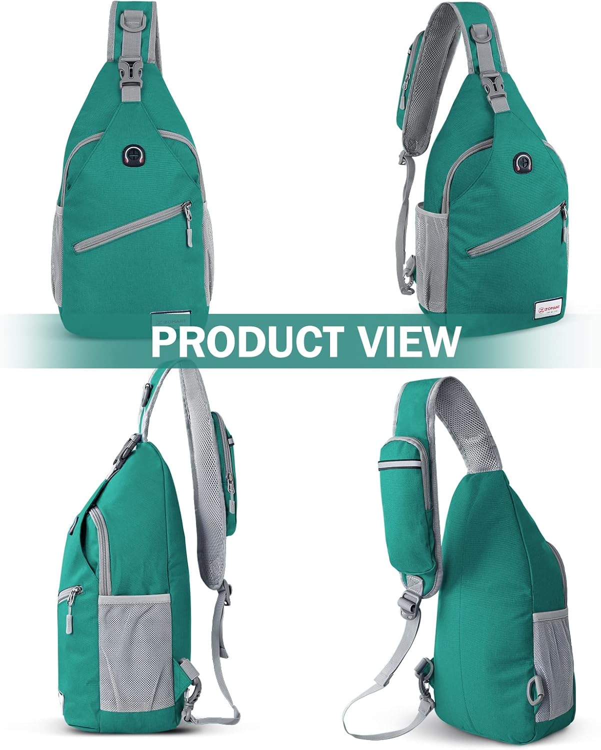 ZOMAKE Sling Bag,Small Crossbody Sling Backpack,Water Resistant Shoulder Daypack for Travel,Anti
