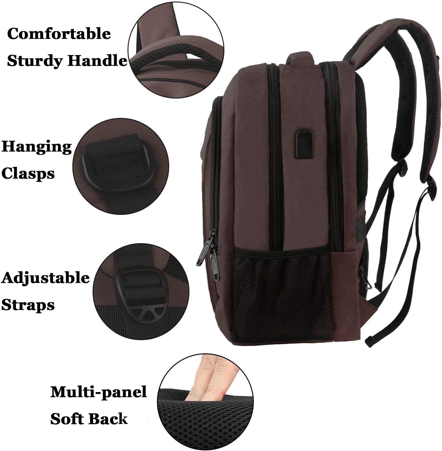 MATEIN 15-inch Laptop Backpack, School Backpack with USB for Men Women and College Student, Sturdy