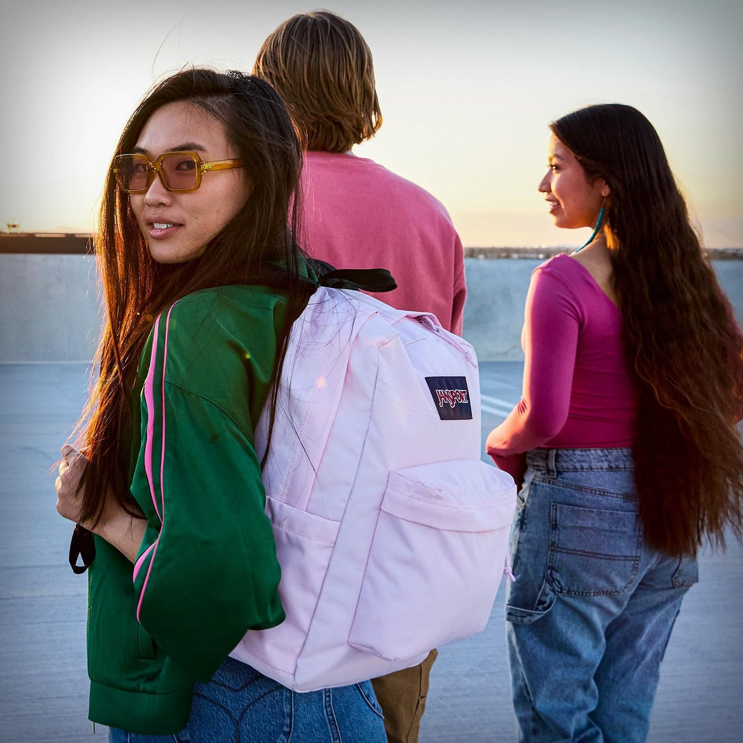 JanSport SuperBreak One Backpacks - Durable, Lightweight Bag with 1 Main Compartment, Front Utility Pocket with Built-in Organizer - Premium Backpack - 70S Space Dye Fresh Mint