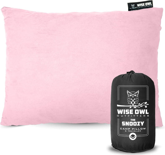 Wise Owl Outfitters Camping Pillow – Memory Foam Travel Pillow for Airplane Sleeping, Hiking, Backpacking & Outdoor Use - Small & Portable for Adults, Car, Camp & Tent