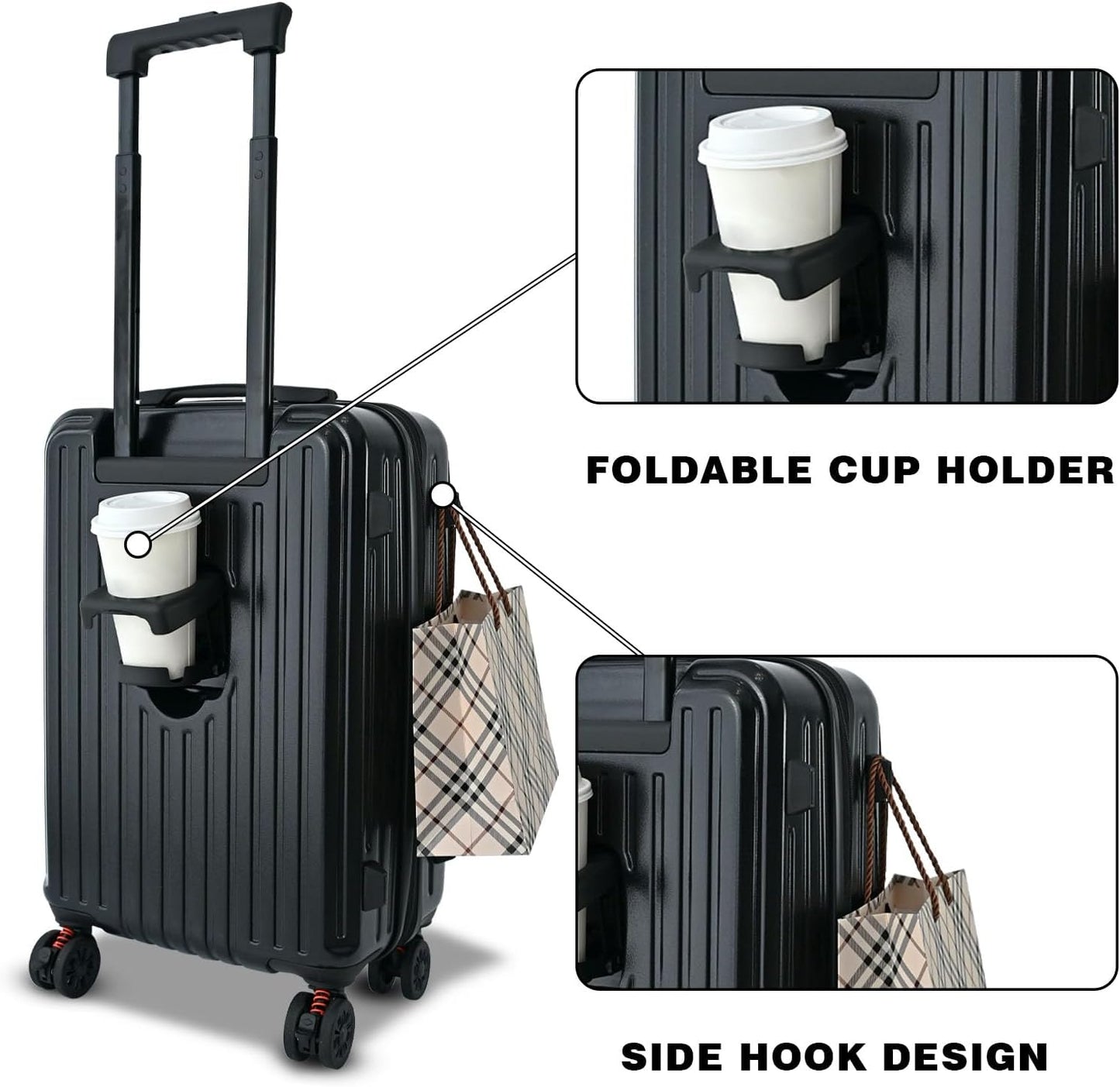 Carry on Luggage 22x14x9 Airline Approved, Carry on Suitcases with Wheels, Hard Shell Top-open Design Luggage with Spinner wheels, Expandable Suitcase with YKK zipper, Lightweight and Durable.