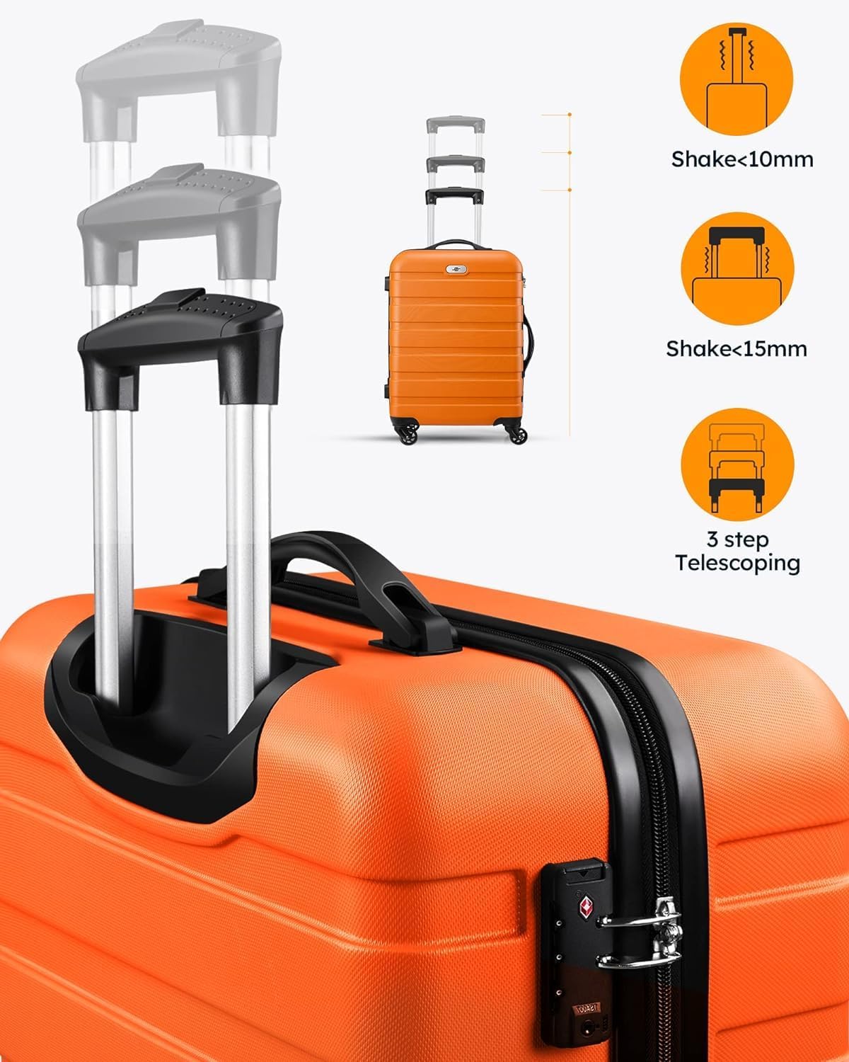 Suitour Luggage set 2 piece,Hardside Lightweight Suitcase Set with Spinner Wheels TSA Lock,20 28 inch Travel Suitcase