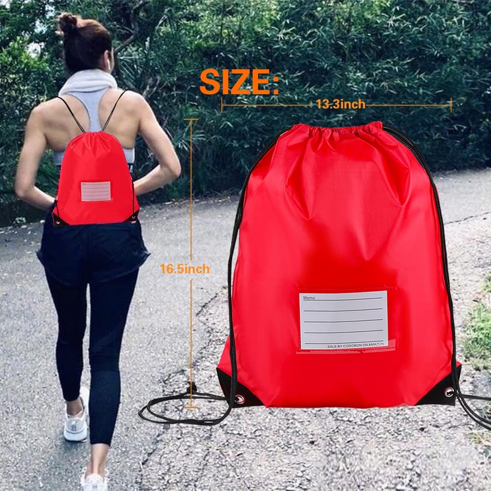 40 Pcs Drawstring Bags,Bulk Draw String Backpack, DIY Gym Sports Cinch Bag Sackpack for Women Men, Red