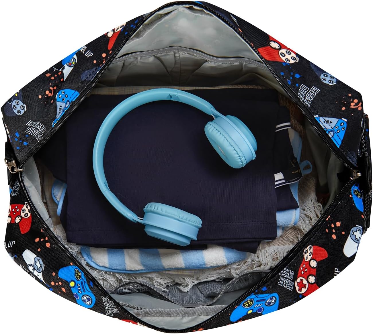 Choco Mocha Kids Duffle Bag Boys - Gaming Weekender Overnight Bags for Boy, Black