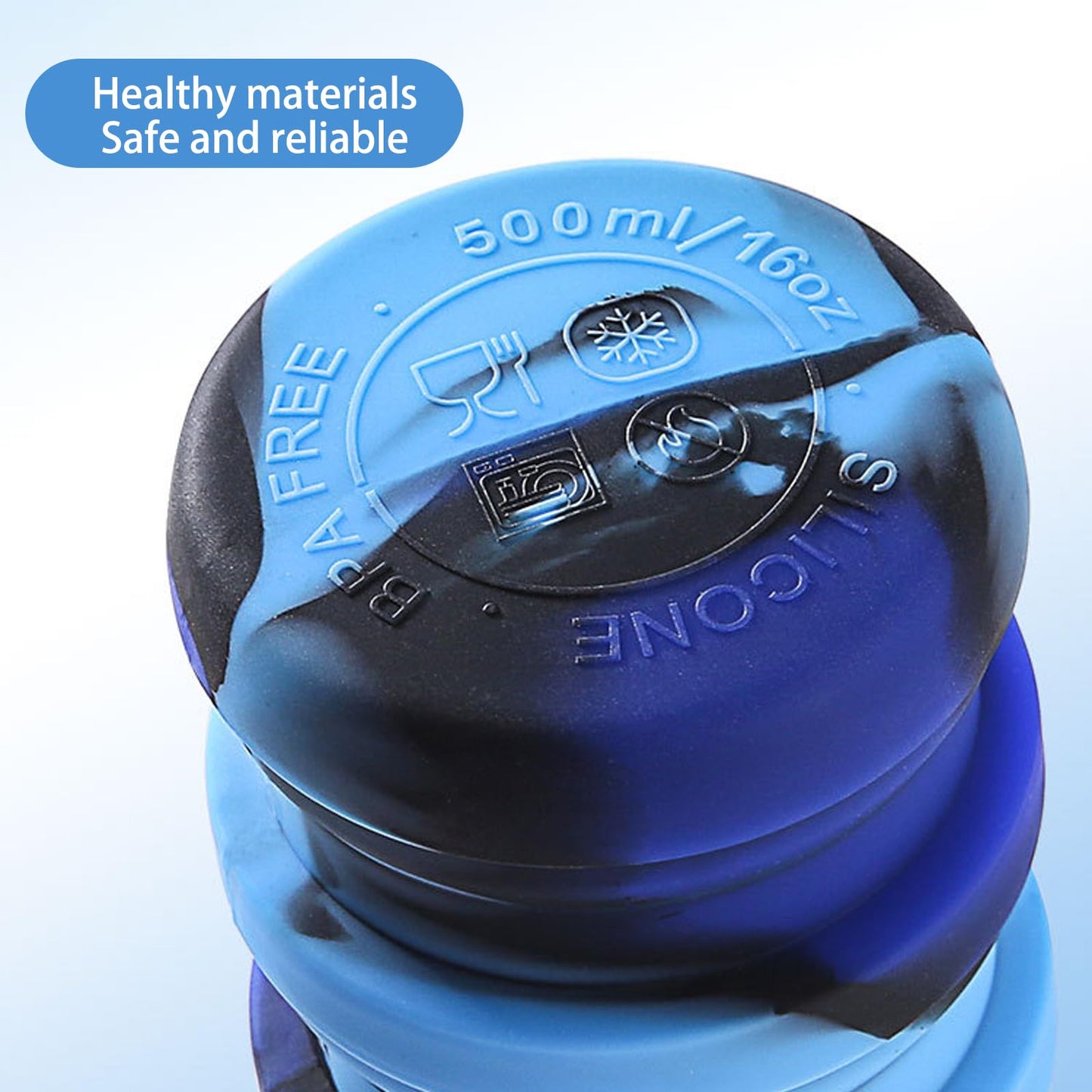 YCTMALL Collapsible Water Bottles Two Pack Travel Sports Portable Sport Water Bottle comes with