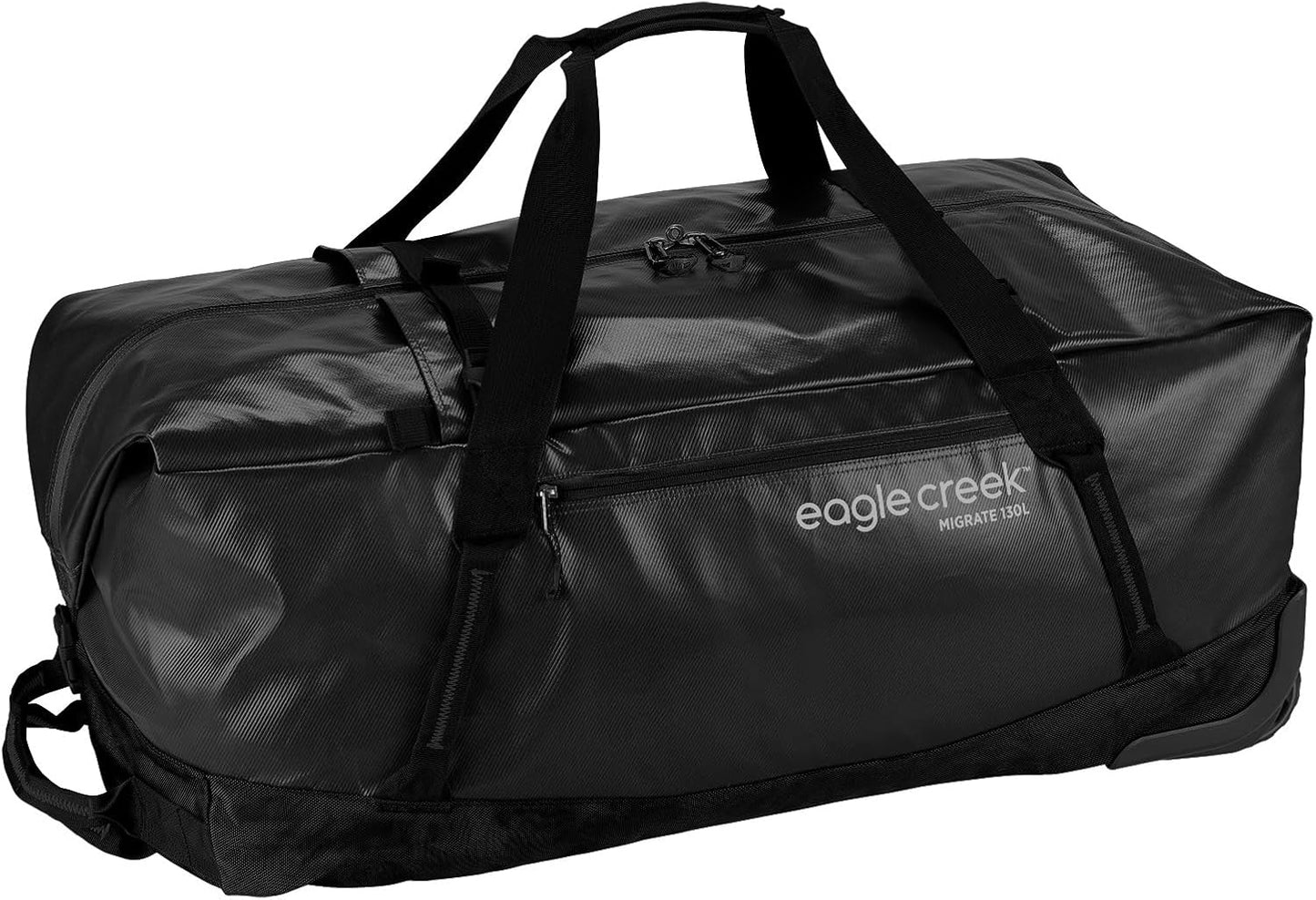 Eagle Creek Migrate 130L Wheeled Duffel Bag – Durable, Weather-Resistant Travel Duffel with Smooth Wheels - Multiple Carry Options for Easy Transport - Midnight Black