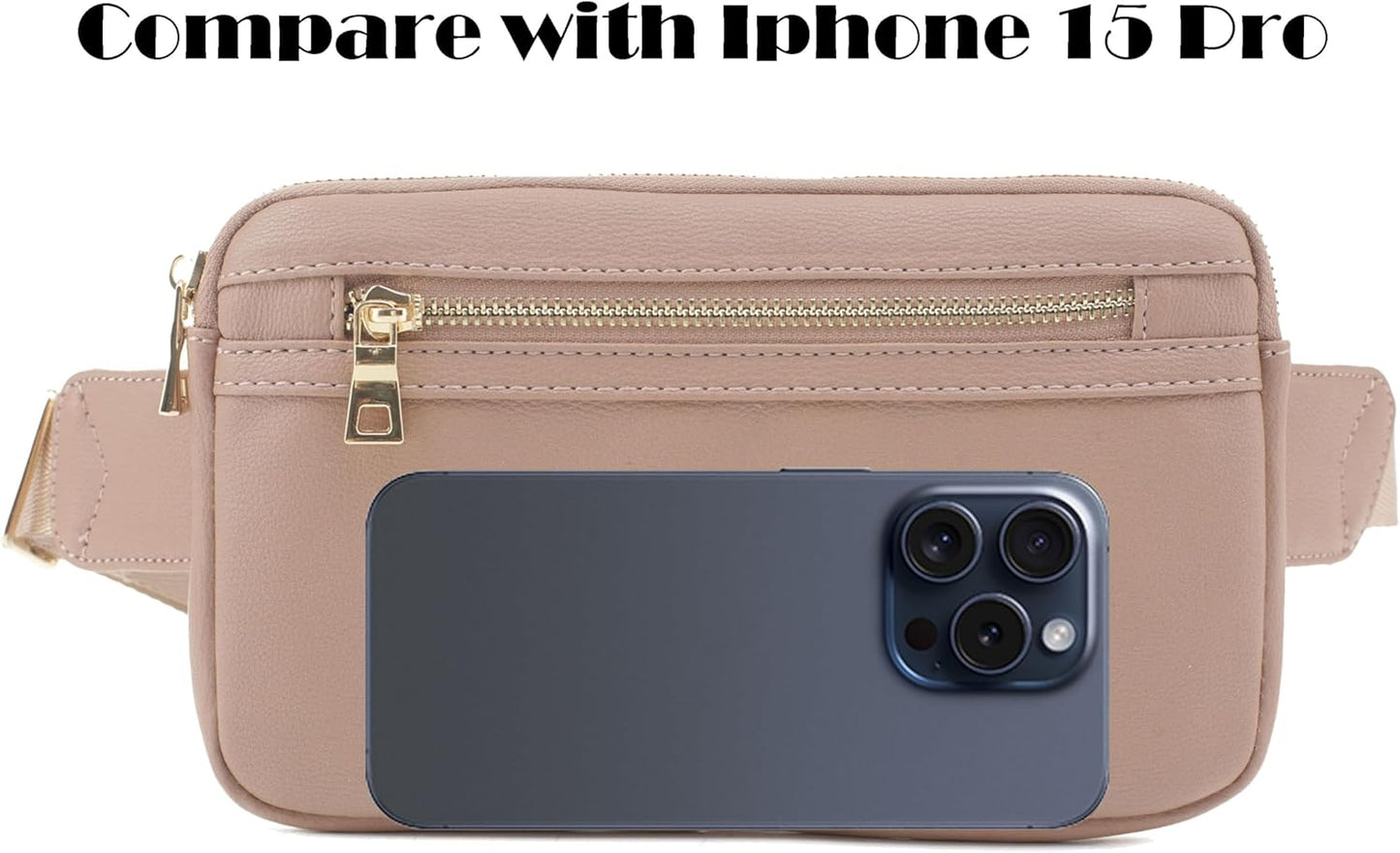 LOVESOME Vegan Leather Everywhere Fashion Waist Bag Fanny Pack Crossbody Bag Belt Bag Sling Bag with Adjustable Strap for Women (Taupe), FC19515