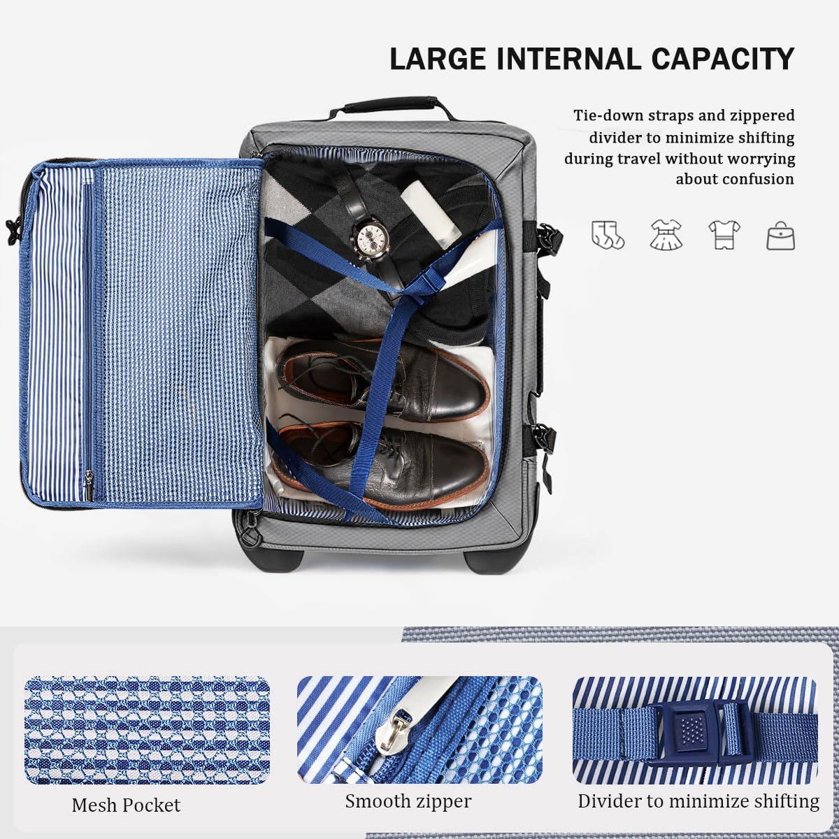 20'' Rolling Duffle Bag w/Wheels,Rolling Duffle Bag w/Handle,Carry on Luggage Travel Duffle Bags