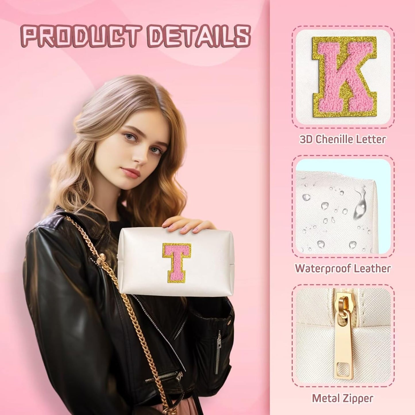 TOPEAST Sister Birthday Gifts for Sister, Birthday Gifts for Sister Women Small Makeup Bag White
