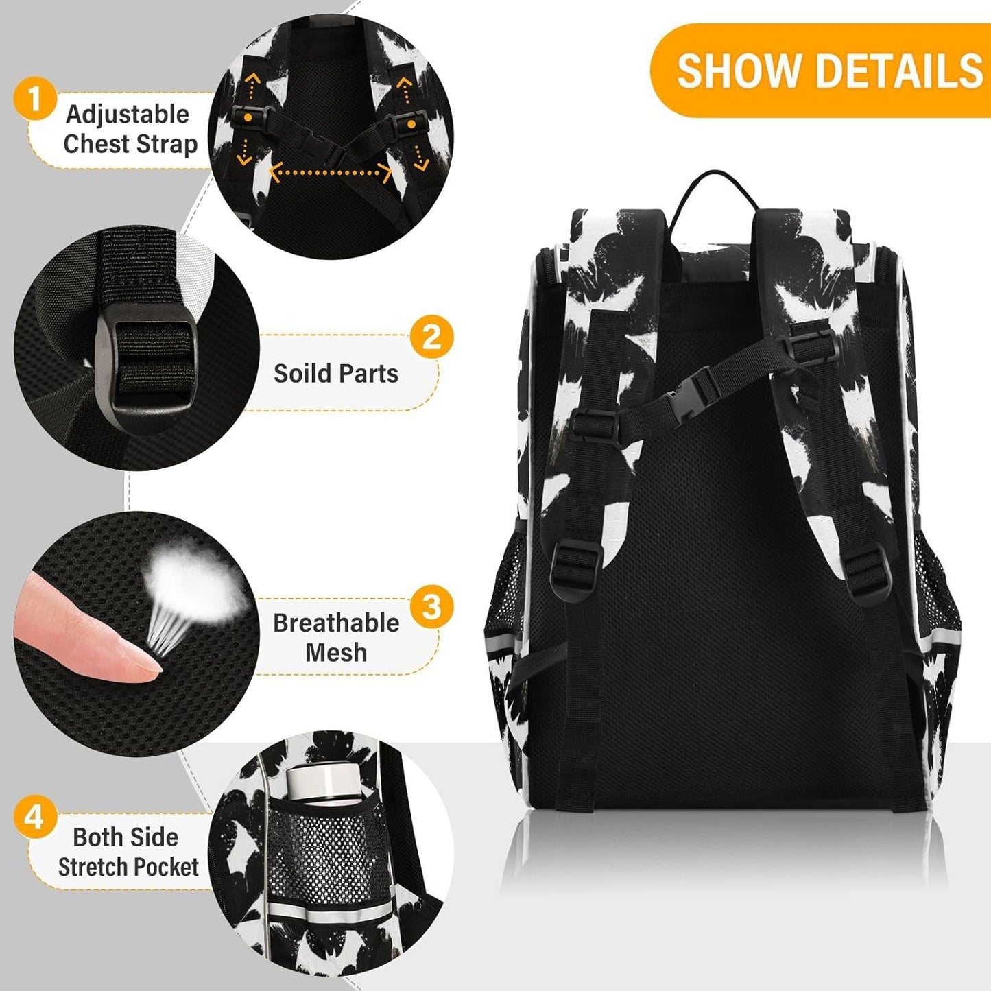 Bat Gothic Cute Backpack For Girls Kids Backpack Boys Teen School Bag Bookbag Travel Daypacks