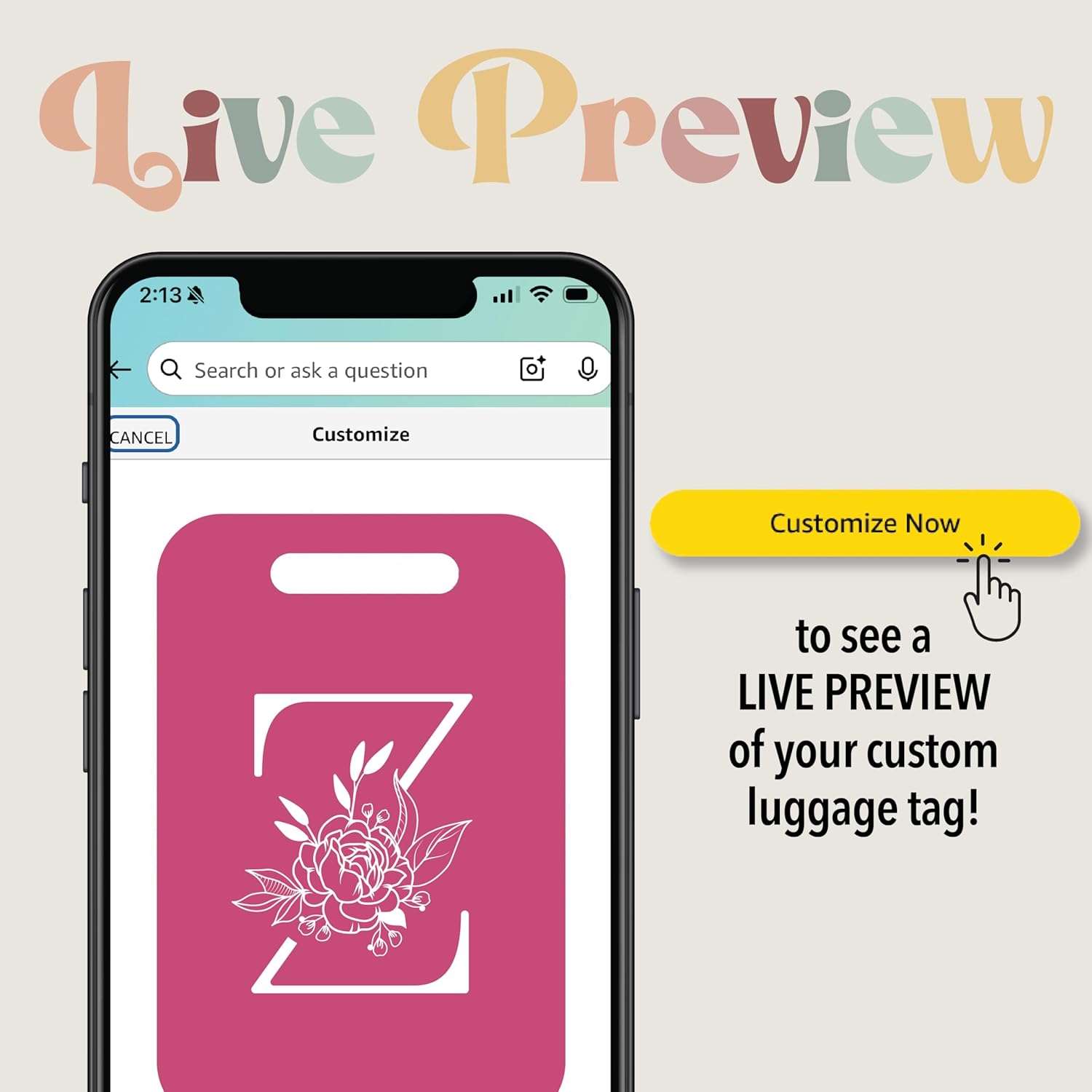 Personalized Monogram Name Tag for Luggage (3 or 6 Count Pack) | Custom Tag for Suitcase | Acrylic