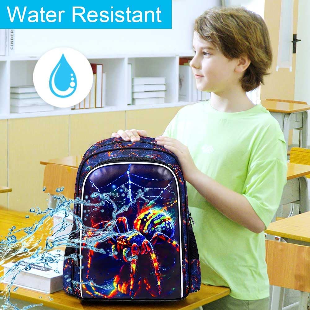3PCS Backpack for Boys, 16" Kids Bookbag Set for Elementary Preschool Kindergarten, School Bag with Lunch Box