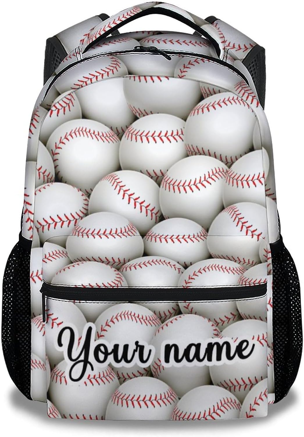 Personalized Baseball Backpack for Boys, 16 Inch Sports Theme Backpack for School, Adjustable Straps, Durable, Lightweight Bookbag for Kids