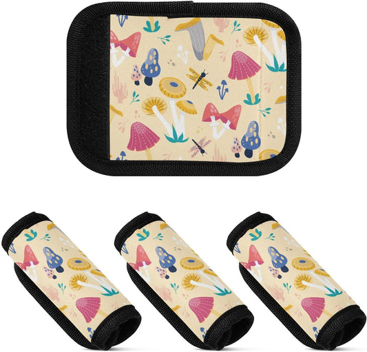 4 PC Luggage Handle Wrap Luggage Handle Covers Tags for Suitcase Bags Travel Luggage Handle Identifier Gripper Yellow Mushroom