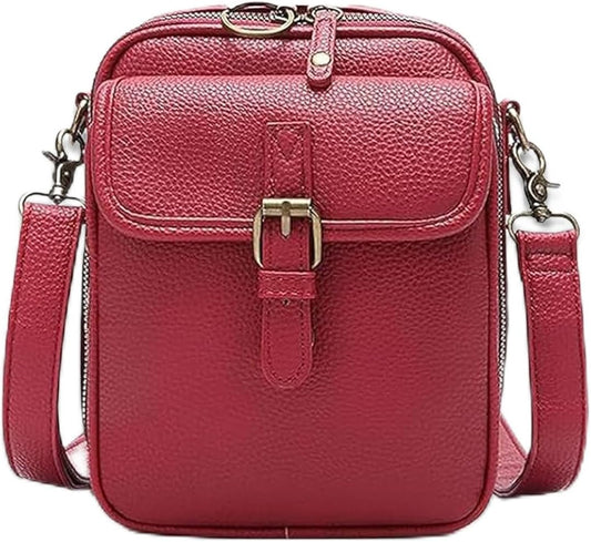 Crossbody Leather Bag - Anti-Theft Messenger Bag with Large Capacity, Mini Vintage Shoulder Messenger Women Bags for Women