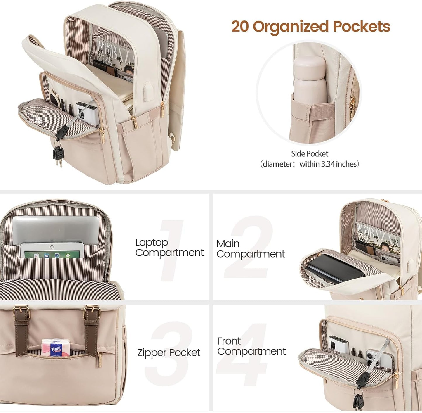 LOVEVOOK Travel Laptop Backpack Purse for Women Fashion Vintage Computer Backpack 15.6 Inch Large Teacher Nurse Backpack Casual Daypack for Business Work College