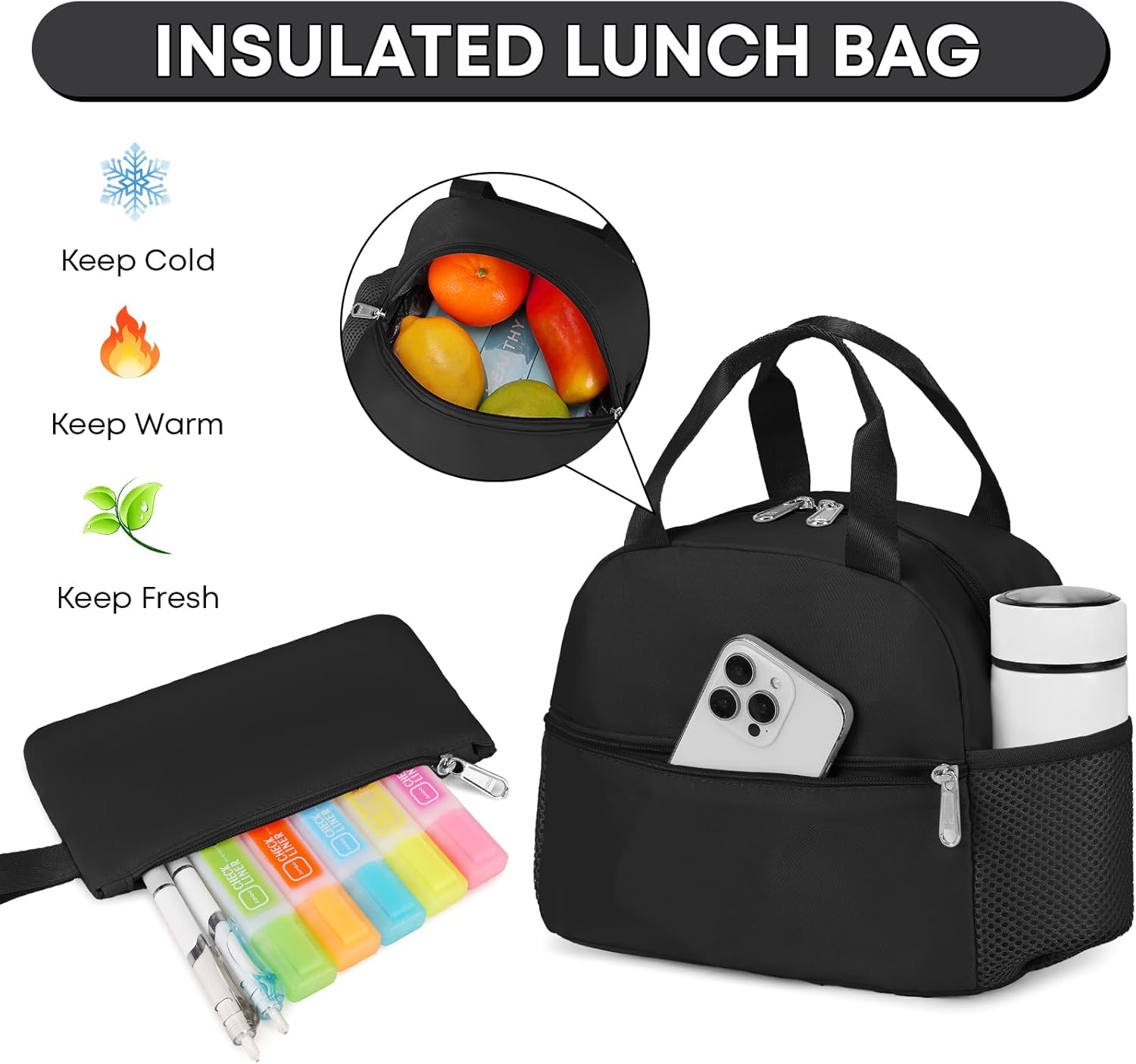 3PCS School Backpack For Student Women College Middle High Teen Girls Bookbag Waterproof Laptop Bag