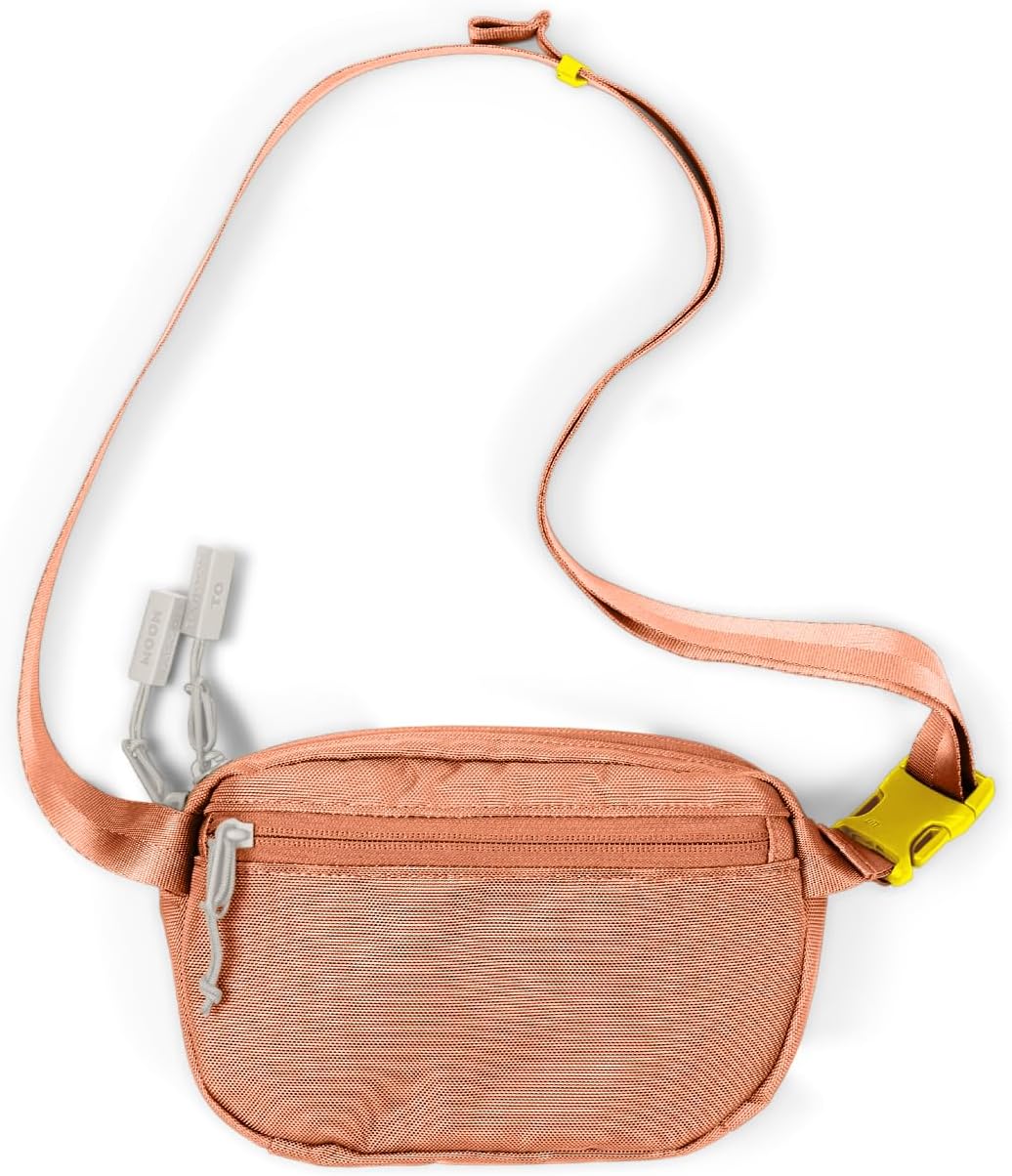 Baboon to the Moon Fanny Pack - Trendy, Compact, Water-Repellent Waist Bag in Multiple Colors and Sizes for Men and Women (Sunset Coral, Mini (1.5L))