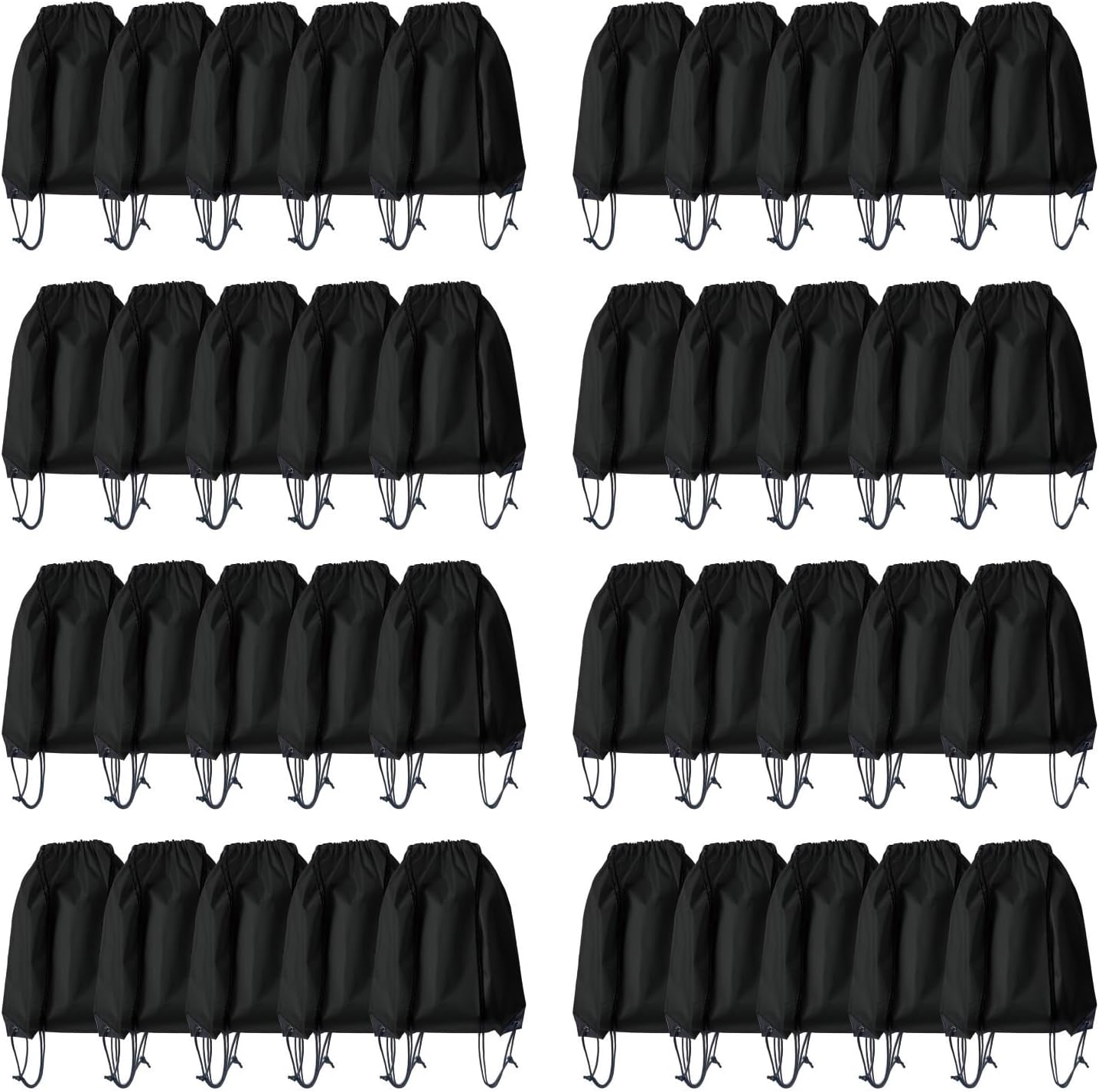 Drawstring Backpack Bulk 40Pcs Draw String Backpack Bags DIY Gym Sports Traveling Yoga Cinch Bag Sackpack Drawstring (black)