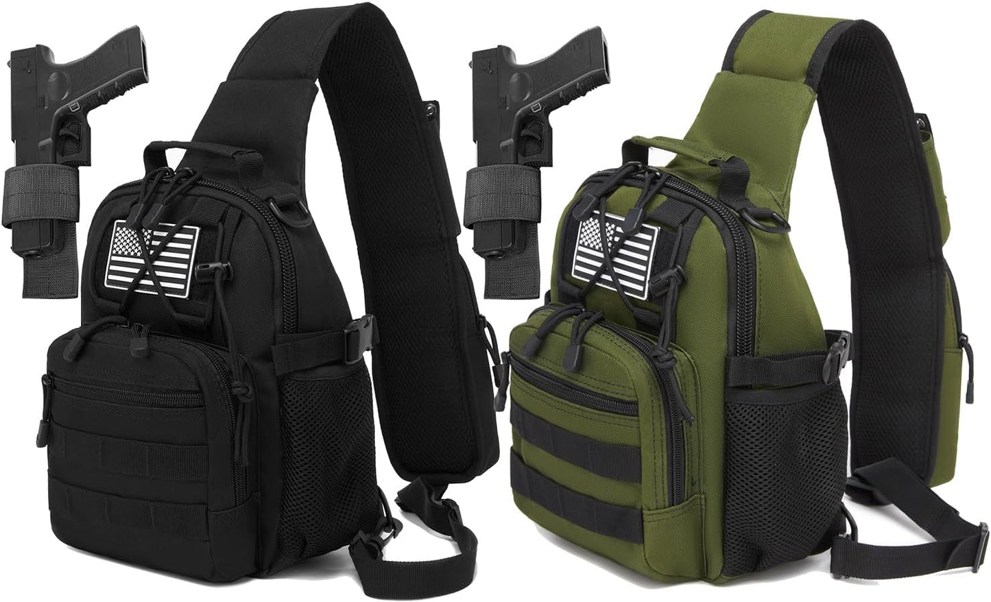 ATBP Small Tactical Holster Sling Backpack Accessories Shoulder Pouch Water Bottle & Radio Holder Crossbody Bag for Men