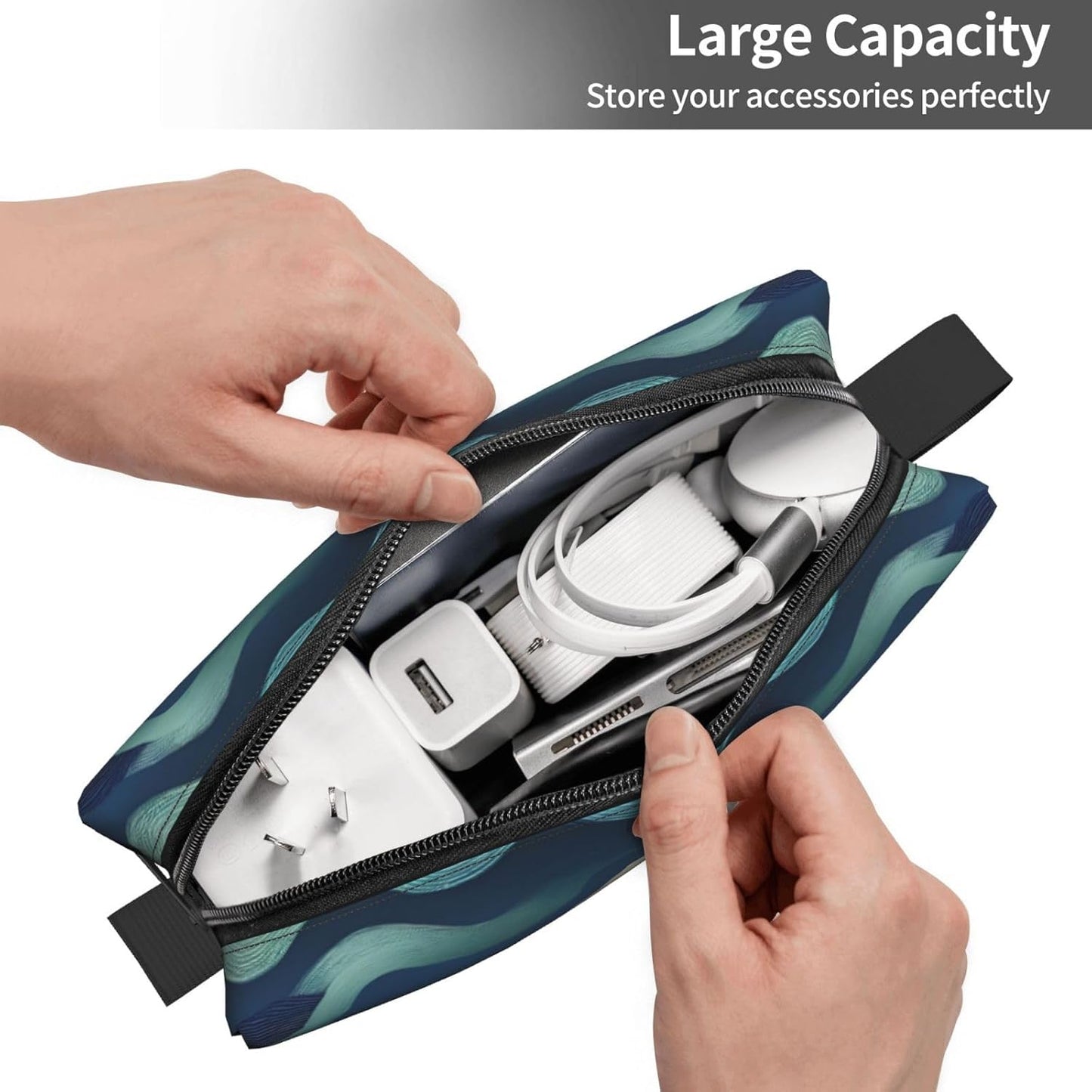 Mount Fuji Landscape Makeup Bag Small Compact & Durable Travel Cosmetic Bag Organizer Oxford Fabric Impact-Resistant Multi-Purpose Storage Perfect for Travel, Gym, Daily Use