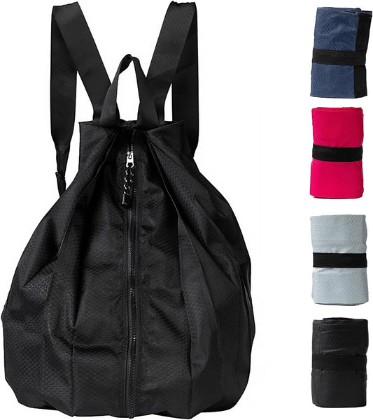 Ultra Lightweight Waterproof Small Hiking Backpack,Packable, Foldable Collapsible For Beach, Camping And Gym,Small Gym Bag, Casual daypacks, Travel Backpack, (Black)